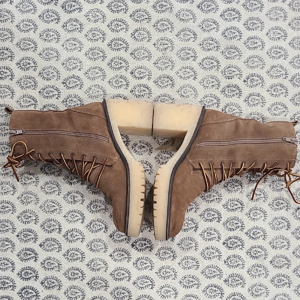 Free People Tan Lace-Up Boots - Picture 3 of 6